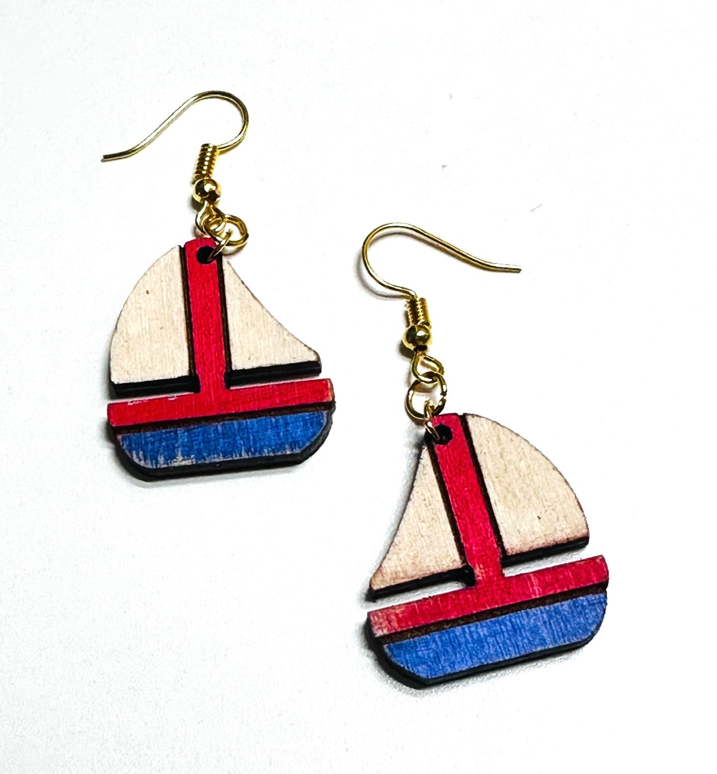 Beach Sail Boat Earrings