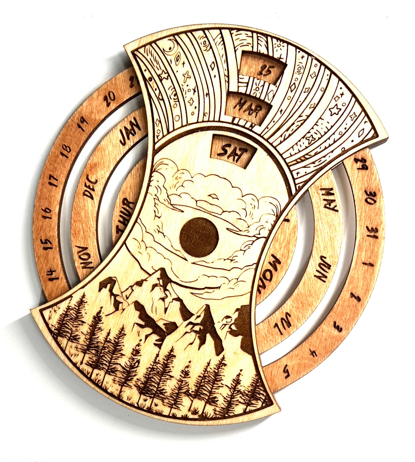 Perpetual Calendar- Mountain Engraving