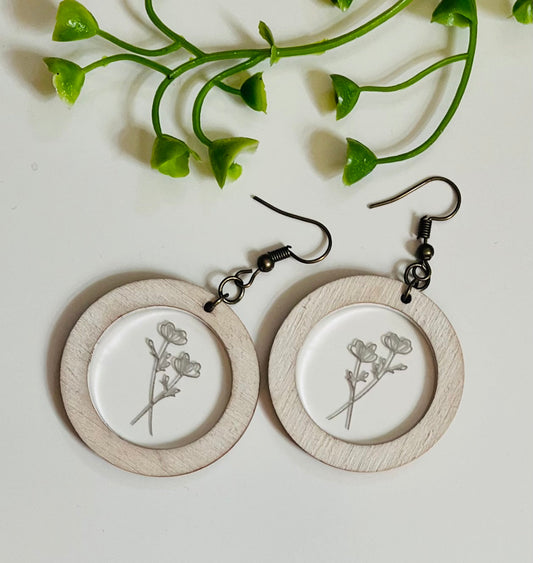 Beauties Round Acrylic Earrings