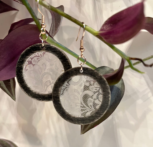 Full Lace Round Earrings